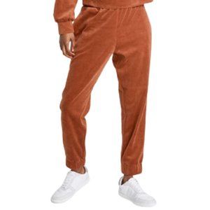 Velour Joggers - Cuffed, Elasticated High Rise Jogging Pants in Rust NWT